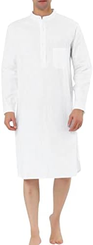 Premium Casual Mens Hooded Robe with Linen Fabric