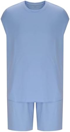 Cambkatl Mens Workout Tank Top Shorts Set