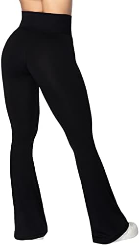 Sunzel Flare Leggings Crossover Yoga Pants Tummy Control High-Waisted Wide Leg