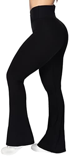 Sunzel Flare Leggings Crossover Yoga Pants Tummy Control High-Waisted Wide Leg