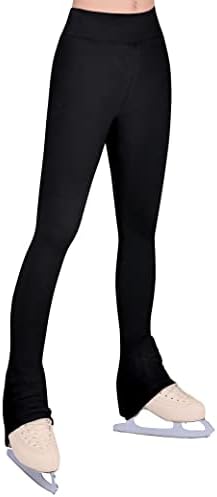 Girls Ice Skating Pants for Students - Black High Waist