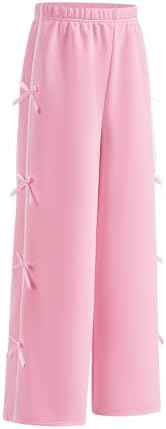 Cute Bow Side Elastic Waist Sweatpants for Girls