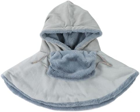 Adjustable Ski Mask Fleece Hooded Shawl for Kids