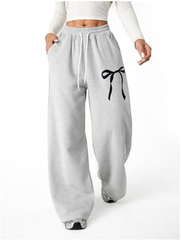 GORGLITTER Girls Bow Wide Leg Sweatpants