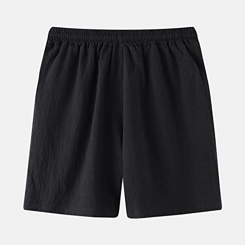 Quick Dry 4-Way Stretch Cotton Linen Swimming Trunks for Men