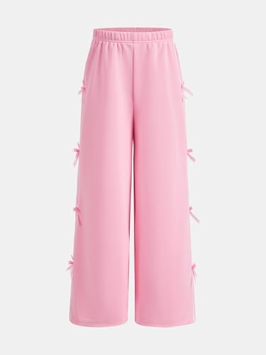 Cute Bow Side Elastic Waist Sweatpants for Girls
