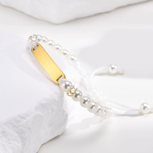 Personalized Baby Bracelet with Name Plaque for Kids