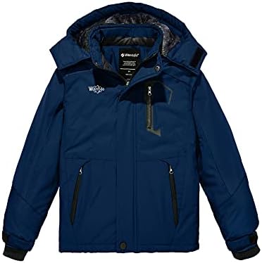 Wantdo Boys Waterproof Ski Jacket - Fleece Layer Windproof and Warm