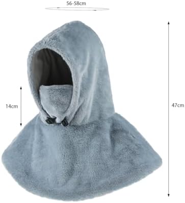 Adjustable Ski Mask Fleece Hooded Shawl for Kids