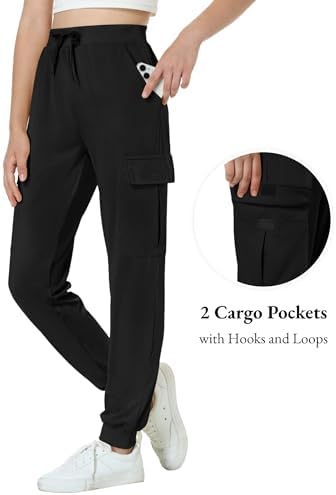 EXARUS Youth Girls Cargo Hiking Pants Joggers Slim Fit with Pockets