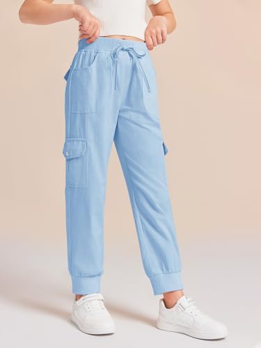 Haloumoning Girls Slim Fit Cargo Joggers Fast Dry and Pockets forEveryday Style