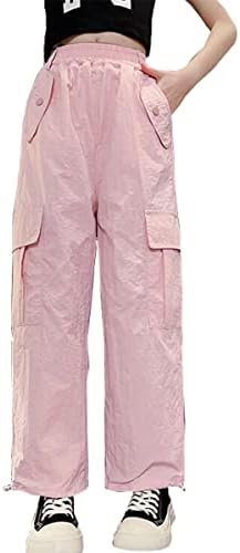 Premium Y2K Cargo Pants for Girls 5-14 Lightweight Adjustable Pockets aplenty