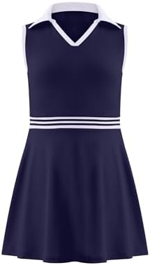 Girls Stretchy V-Neck Tennis Golf Outfit