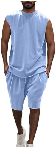 Cambkatl Mens Workout Tank Top Shorts Set