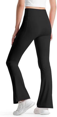 BOOPH Girls Cross-Waisted Flare Yoga Pants