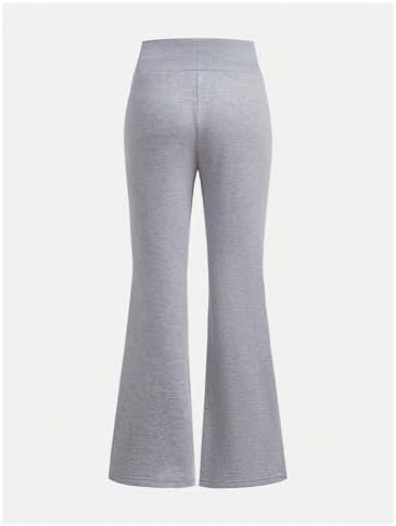SOLY HUX Elastic High-Waisted Flared Leg Sweatpants