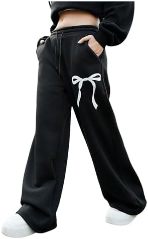 Girls Bowknot Wide Leg resurrected Track Pants