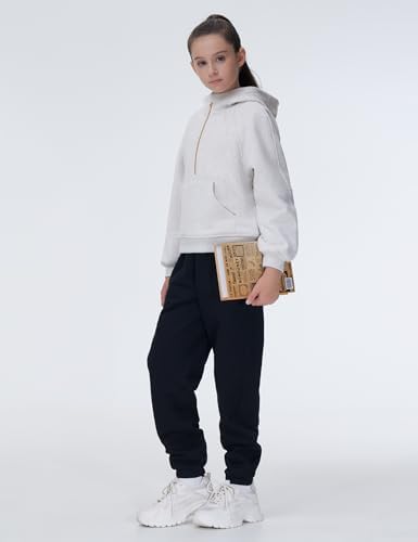 THE GM Fleece Joggers for Girls Warm Tapered with Pockets