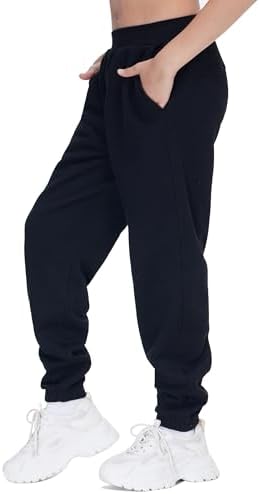 THE GM Fleece Joggers for Girls Warm Tapered with Pockets