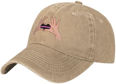 Holding A Heart Pink Line Flag Baseball Cap