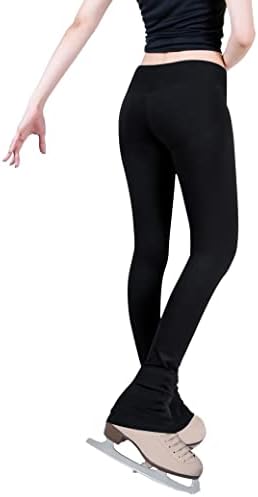Girls Ice Skating Pants for Students - Black High Waist