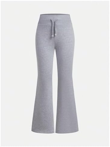 SOLY HUX Elastic High-Waisted Flared Leg Sweatpants