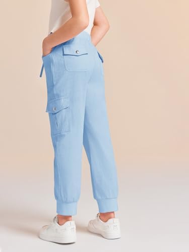 Haloumoning Girls Slim Fit Cargo Joggers Fast Dry and Pockets forEveryday Style