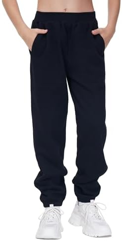 THE GM Fleece Joggers for Girls Warm Tapered with Pockets