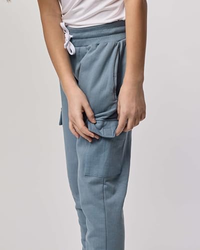 Real Essentials 3-Pack Girls Fleece Cargo Joggers Warm Functional Versatile
