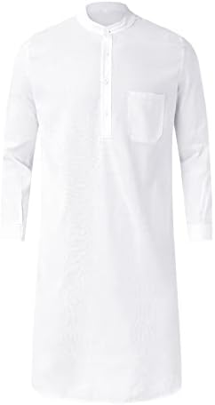 Premium Casual Mens Hooded Robe with Linen Fabric