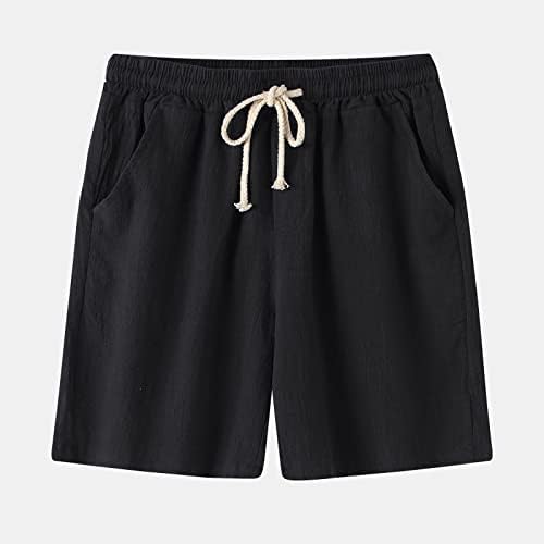 Quick Dry 4-Way Stretch Cotton Linen Swimming Trunks for Men
