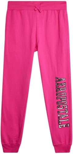 AEROPOSTALE Girls Fleece Joggers with Sparkling Sequins