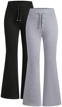 SOLY HUX Elastic High-Waisted Flared Leg Sweatpants