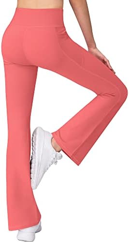 AENLLEY Girl Yoga Flare Wide Leg Tummy Control Stretchy Pants 3 Pack