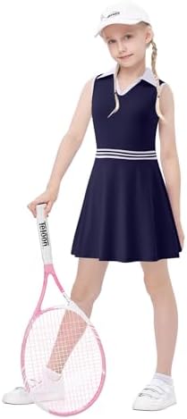 Girls Stretchy V-Neck Tennis Golf Outfit