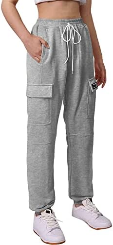 SANGTREE Womens Drawstring Cargo Jogger Pants Comfortable Active Wear