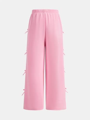Cute Bow Side Elastic Waist Sweatpants for Girls
