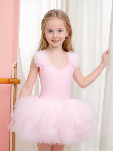 Fluffy Ballet Leotard for Toddlers Girls 1-7Y