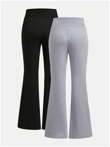 SOLY HUX Elastic High-Waisted Flared Leg Sweatpants