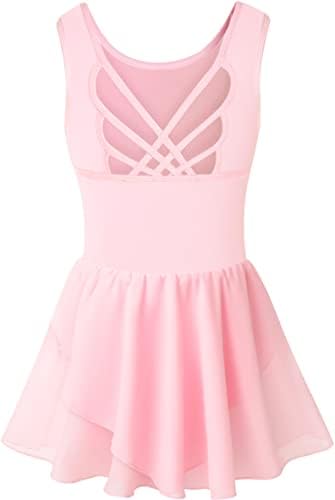 Girls Ballet Tank Leotard with Butterfly Hem