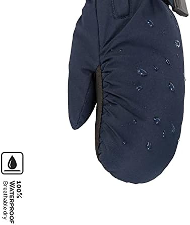 HIGHCAMP Winter Snow Ski Mitten Gloves Waterproof with Zipper