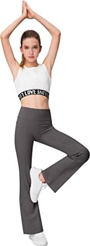 AENLLEY Girl Yoga Flare Wide Leg Tummy Control Stretchy Pants 3 Pack