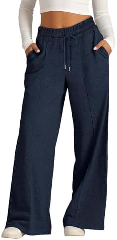 Cute comfy 10-12 year girls wide leg sweatpants with drawstring