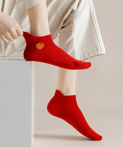 Vivid Red Ankle Calf Socks for Men Extra Soft Comfortable Durable