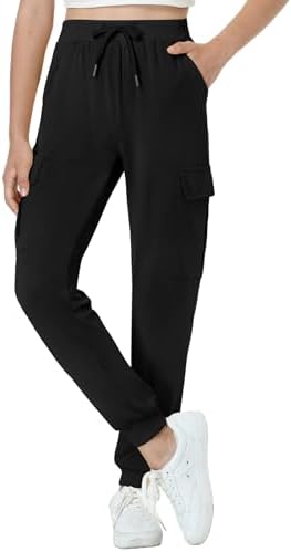 EXARUS Youth Girls Cargo Hiking Pants Joggers Slim Fit with Pockets