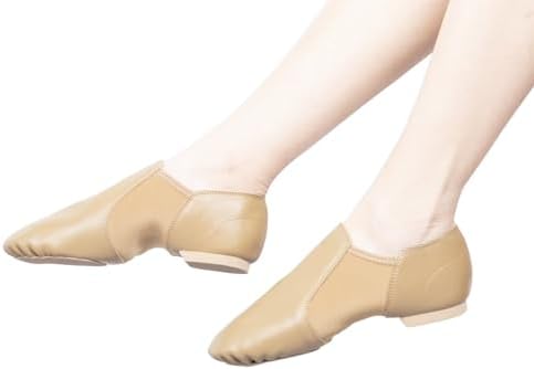 Jazzy Soft Leather Dance Slippers for Kids