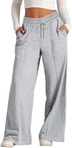 Ikevan Girls Oversized Wide Leg Sweatpants Drawstring
