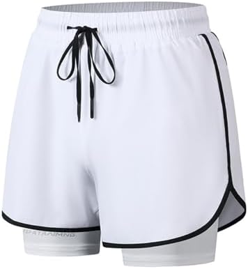 Durable Stylish Mens Double-Layer Quick Dry Athletic Shorts