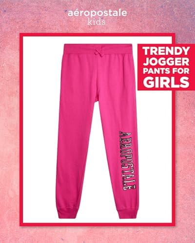 AEROPOSTALE Girls Fleece Joggers with Sparkling Sequins