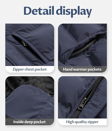 Mens Puffer Jacket Waterproof Winter Parka